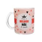 Caneca de vidro transparente com frase 380ml