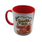 Caneca decorativa de Natal Gente que ama Panetone com chaveiro