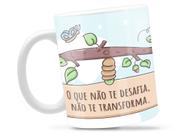 Caneca Desafios Divertida Porcelana Xícara 325ml + Caixa Presente