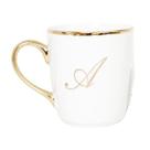 Caneca Detalhe Dourada Iniciais Nome Todas Letras Alfabeto