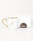 Caneca Detalhe Dourada Iniciais Nome Todas Letras Alfabeto