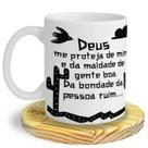 Caneca Deus Me Proteja - Cerâmica 325ml