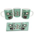 Caneca Divertida Eu sem Café Zumbi Presente Geek