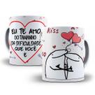 Caneca Divertida Flork Namorados + Chaveiro Presente