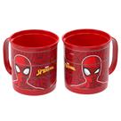 Caneca Divertida Giratória do Homem Aranha 360ml Plasútil Kit 2 Unidades