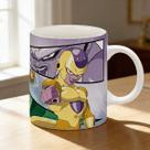 Caneca Dragon Ball Goku, Vegeta, Jiren, Hit, Gohan E Bardock Branco Freeza Vs Broly