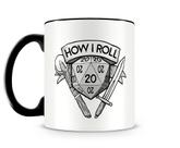 Caneca Dungeons and Dragons How I Roll Preta Caneca Dungeons and Dragons How I Roll Preta