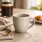 Caneca Em Cerâmica 210ml - Cônica Lótus Fosca Café Chá Cor:Branco