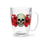 Caneca em policarbonato HX100 Caveira com flores 450ml