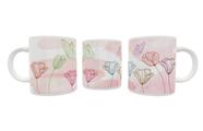 Caneca em Polímero Flores e Borboletas