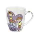 Caneca em porcelana casal enamorado laranja 300 ml