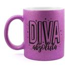 Caneca+embalagem Rosa Brilhante Glittler Diva Aboluta