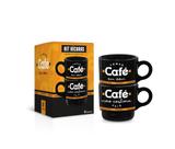 Caneca empilhada dupla 230ml onix frases - tomar cafe eu vou - Brasfoot Presentes Caneca empilhada dupla 230ml onix frases - tomar cafe eu vou - Brasfoot Presentes