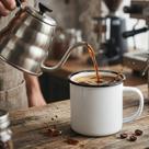 Caneca Esmaltada 350ml Grande Chá Café Branca Cozinha Metal Ferro Agate Retro Antiga Gourmet Lisa