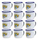 Caneca Esmaltada Café 12un 80 Ml Clássicas Portáteis Decorad