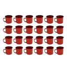 Caneca Esmaltada Retro 350ml Vermelha Vintage Jogo 36 Pcs