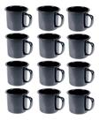 Caneca Esmaltada Retro 80ml Preta Vintage Jogo 12 Unidades Caneca Esmaltada Retro 80ml Preta Vintage Jogo 12 Unidades