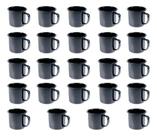 Caneca Esmaltada Retro 80ml Preta Vintage Jogo 24 Peças Caneca Esmaltada Retro 80ml Preta Vintage Jogo 24 Peças
