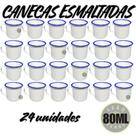 Caneca Esmaltada Retro Antiga Branca 80ml 24 Unidades Agata