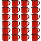 Caneca Esmaltada Retro Antiga Vermelha 150ml 24 Unidades