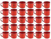 Caneca Esmaltada Retro Antiga Vermelha 150ml 30 Unidades