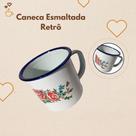 Caneca Esmaltada Tema De Flores Retro Unidade 100ml