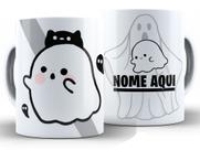 Caneca Fantasma Divertida Porcelana Xícara 325ml + Caixa Presente Caneca Fantasma Divertida Porcelana Xícara 325ml + Caixa Presente