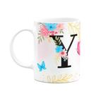 Caneca Floral Garden - Inicial do nome letra Y - 325ml