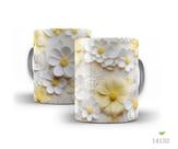 Caneca flores 3D 18