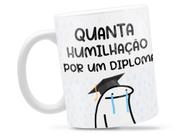 Caneca Flork Diploma Divertida Porcelana Xícara 325ml + Caixa Presente