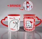 Caneca Flork Frases Engraçadas Presente Criativo Alça de Coração