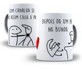 Caneca Flork Gente Falsa Pé Na Bunda De Canalha Frases