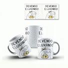 Caneca Flork Meme Devendo e Luxando