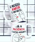 Caneca Flork Meme Divertidas Amor Infinito Sem Paciencia