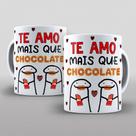 Caneca Flork Meme Divertidas Te Amo Mais Que Chocolate Frase