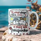 Caneca Flork Namorados Te amo Daqui até Lua e mais um Pouquinho