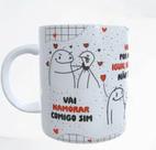 Caneca Flork Vai Namorar Comigo Sim Porcelana 325ml Presente Criativo e Romântico