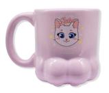 Caneca Formato 3D Pata Eu amo gatos Zona Criativa Cor:rosa