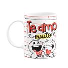 Caneca funny Namorados - Te amo muito! Branca - 325ml