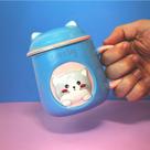 Caneca Gatinho 3D com Tampa e Colher - O Toque Charmoso para Suas Bebidas!