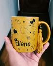 Caneca glitter dourada