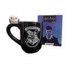Caneca Harry Potter Edwiges Hogwarts Warner Zona Criativa Com Enfeite Xicara 500ml Cor:Preto