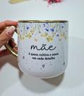 Caneca Imperial Personalizada Presente Dia das Mães Cerâmica Dourada Luxo