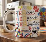 Caneca Inclusiva Infantil Mundo Atípico Autismo com Amor Autistas com amor