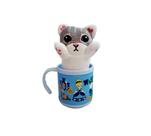 Caneca Infantil Café Chá 200ml + Chaveiro de Gato Presente