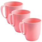 Caneca Infantil de plástico com alça 300ml rosa 3 unidades Plasutil ref.2207