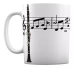 Caneca Instrumento Clarinete Clarineta Notas Musicais