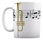 Caneca Instrumento Musical Trompete Notas Musicais Música