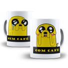 Caneca Jake Hora de Aventura Com Café Sem Café Porcelana Caneca Jake Hora de Aventura Com Café Sem Café Porcelana