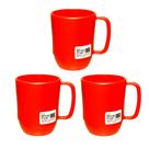 Caneca JapanBargain Plastic 350 ml sem BPA vermelha inquebrável x3 Caneca JapanBargain Plastic 350 ml sem BPA vermelha inquebrável x3